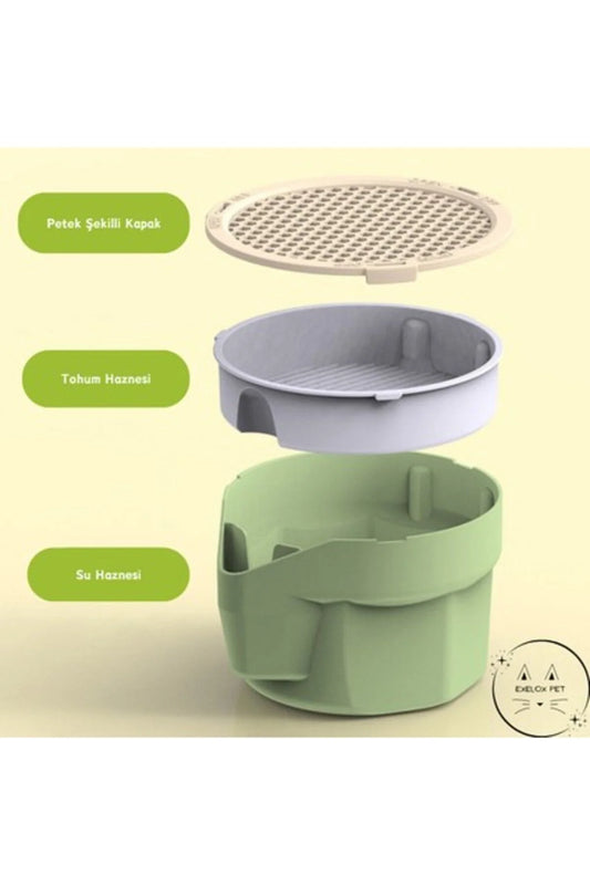 Miorapet (MİNİ SET- 6 AYLIK KULLANIM) Topraksız Suda Kedi Çimi Yetiştirme Kiti 6 Aylık Tohum