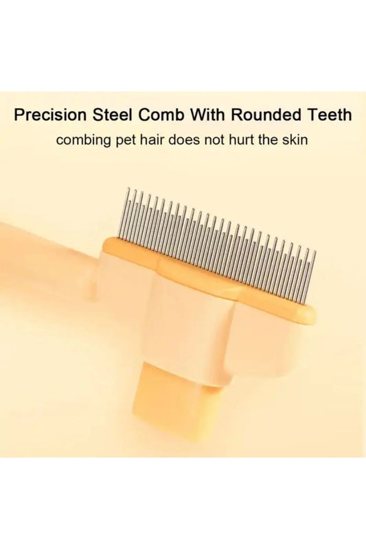 Miorapet Tek Tuşla(MASAJ ETKİLİ) Kolay Temizlenir Basmalı Kedi Köpek Tarağı(sarı renk gönderilecektir)